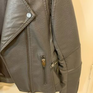 Dark gray leather jacket